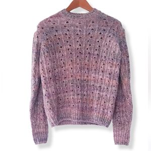 BARTOLINI Pink Marled Puff Shoulder Knitted Sweater